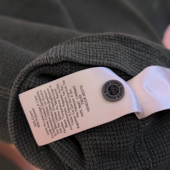 Eddie Bauer Green Henley Shirt - Picture 3 of 3